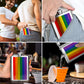 The Pride Colors Rainbow Stainless Steel 9 oz Hip Flask Gift Set for Liquor with 2 Collapsible Silicone Cups & Funnel