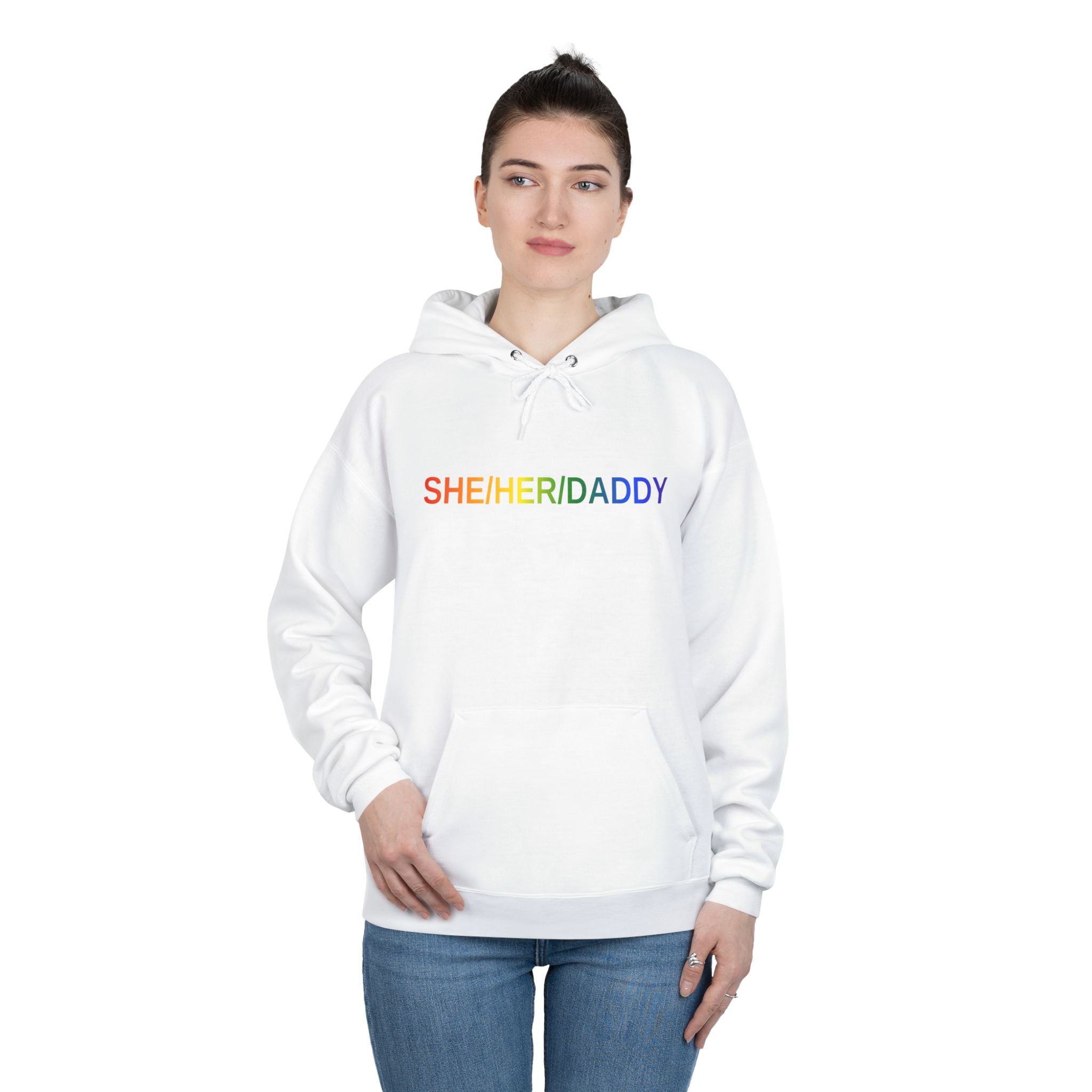 She/Her/Daddy Rainbow Pullover Hoodie