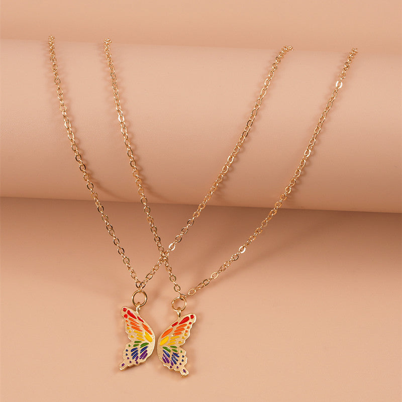 Rainbow Pride Butterfly Necklace