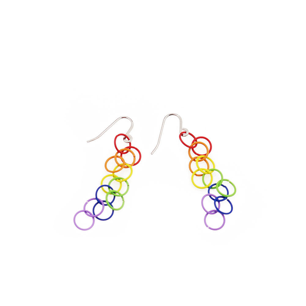 Flaunt Your Pride: Rainbow Embrace Stainless Steel Earrings