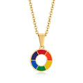 Rainbow Rivets: Bold and Edgy Pride Pendant in Stainless Steel