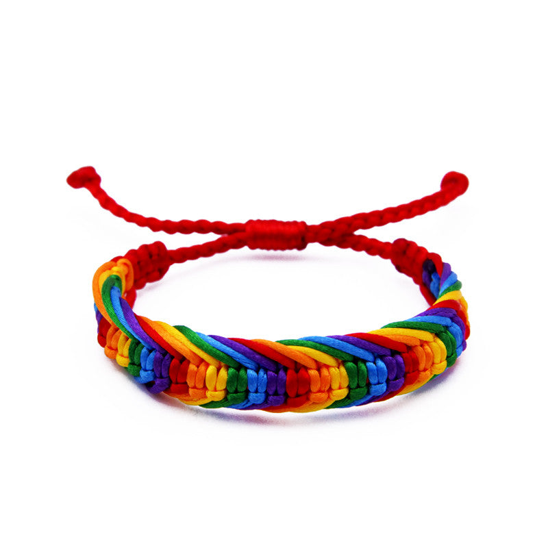 Rainbow Pride Woven Cord Bracelet