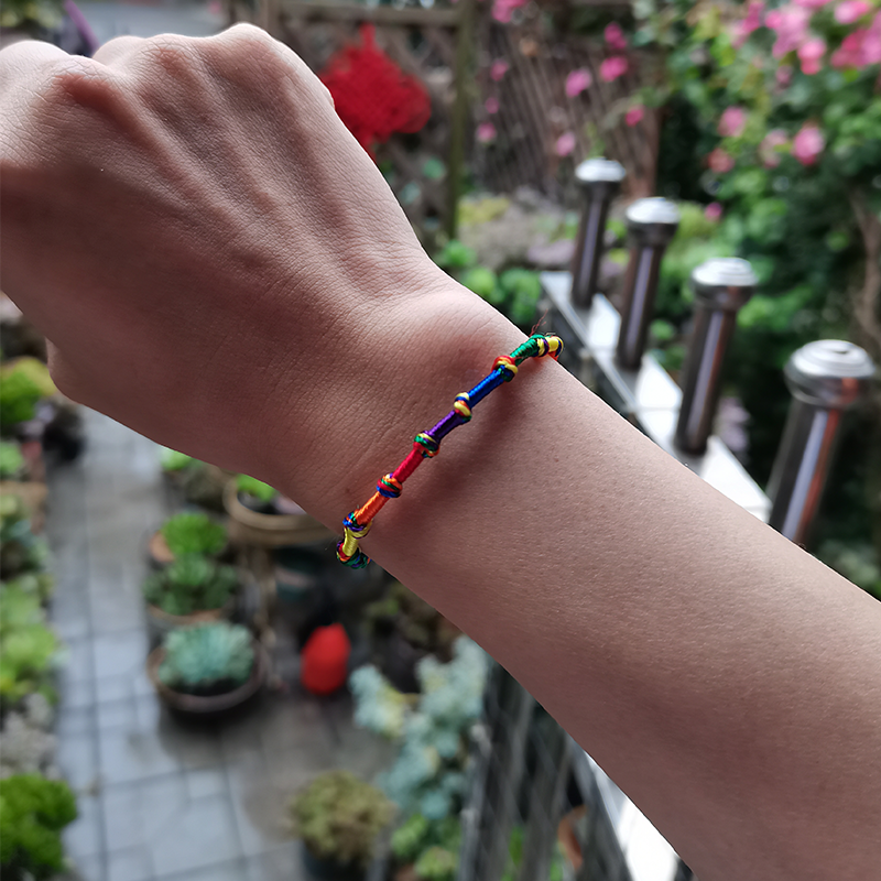 Jewelry Hand-woven Six-color Rainbow Bracelet LGBT Bracelet