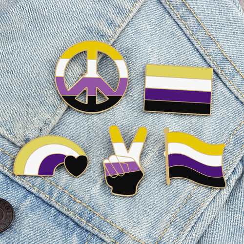 Nonbinary Pride Enamel Pins - ThePrideColors