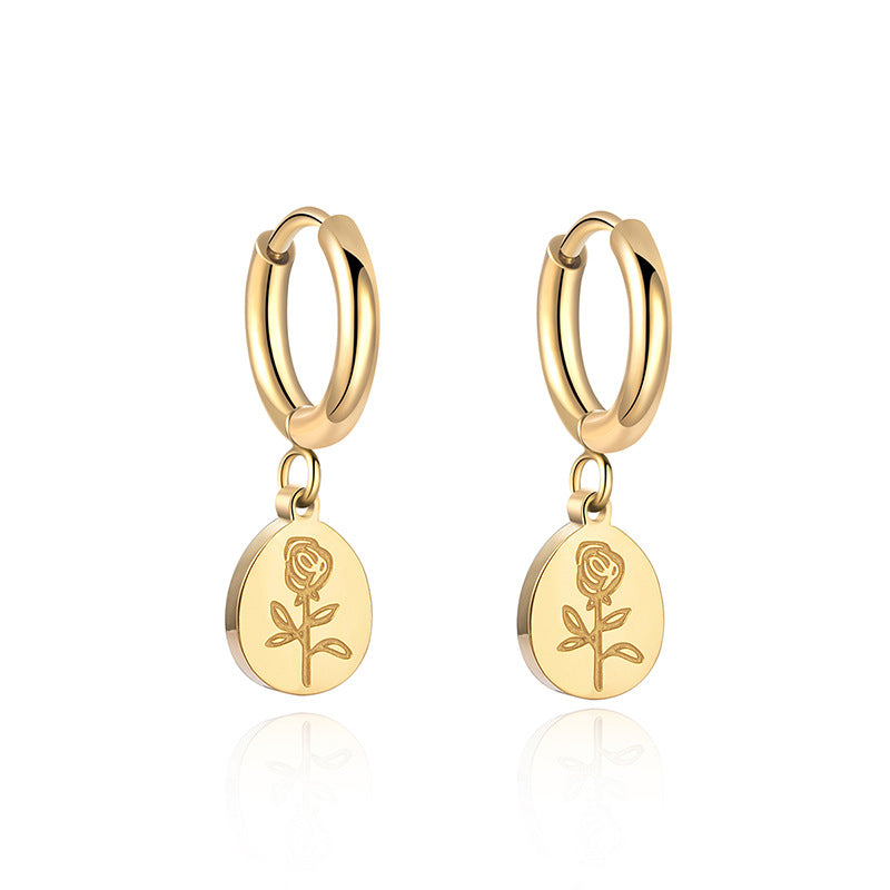 Rose Charm Hoop Earrings - ThePrideColors