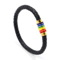Radiant Rainbow Pride Bracelet: Leather Fabulousness for LGBTQ+ Fashionistas! - Express Your True Colors!