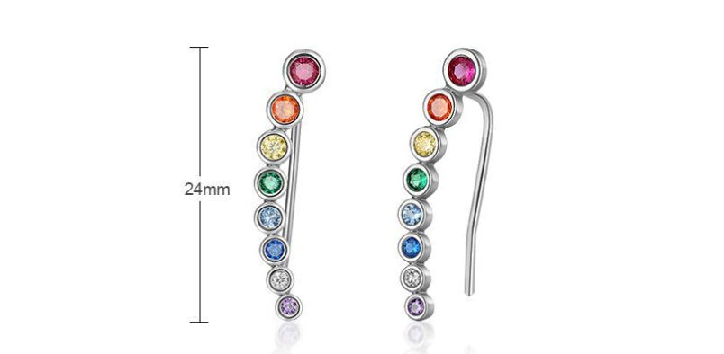 Rainbow Pride Climber Earrings