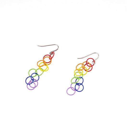 Flaunt Your Pride: Rainbow Embrace Stainless Steel Earrings