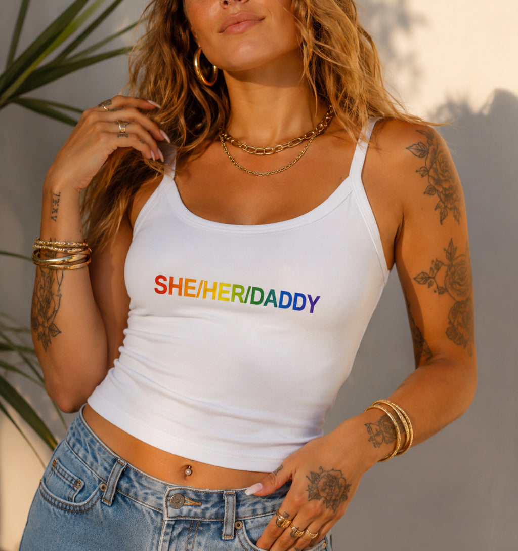 She/Her/Daddy Crop Tank Top