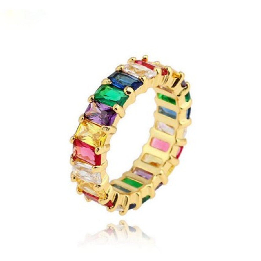 Petite Rainbow Color Gemstone Ring