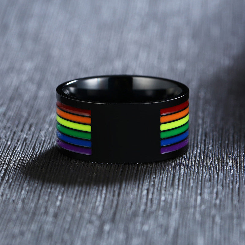 Rainbow stainless steel ring