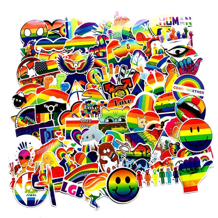 100 Pride Stickers Set merch special thepridecolors