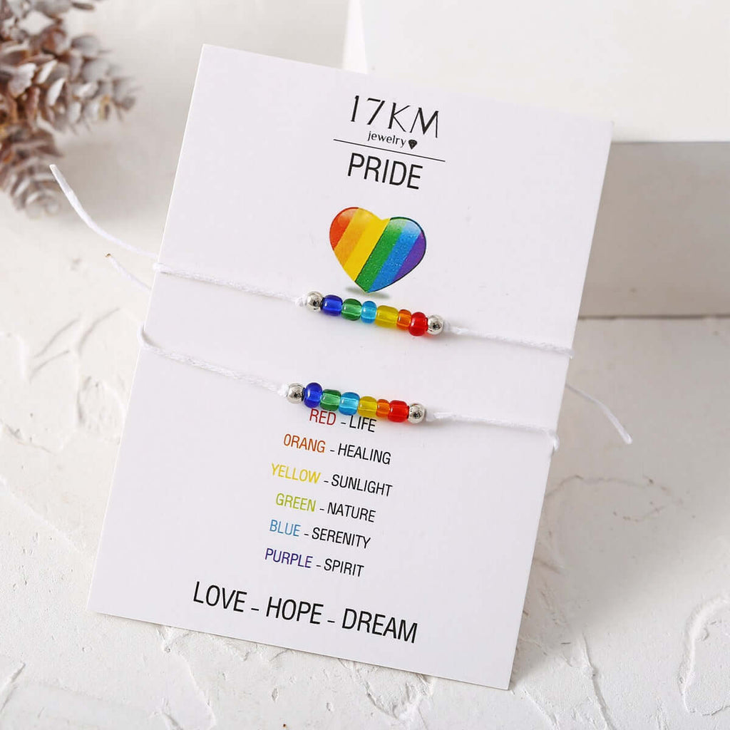 Two-Piece Retro Pride Bracelet Set merch Bracelet thepridecolors