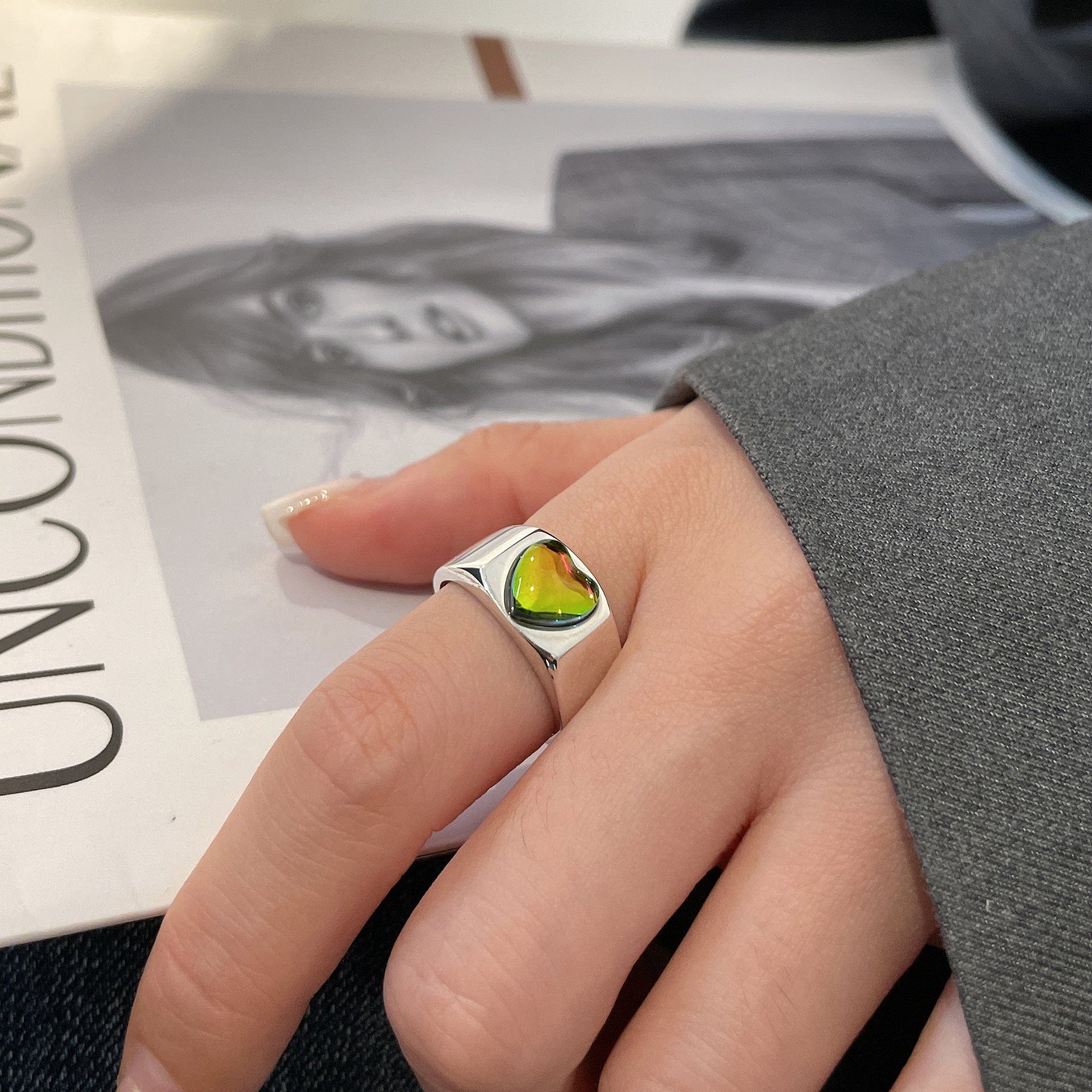 Adjustable Pride Heart Rainbow Ring - ThePrideColors Exclusive LGBT+ Jewelry