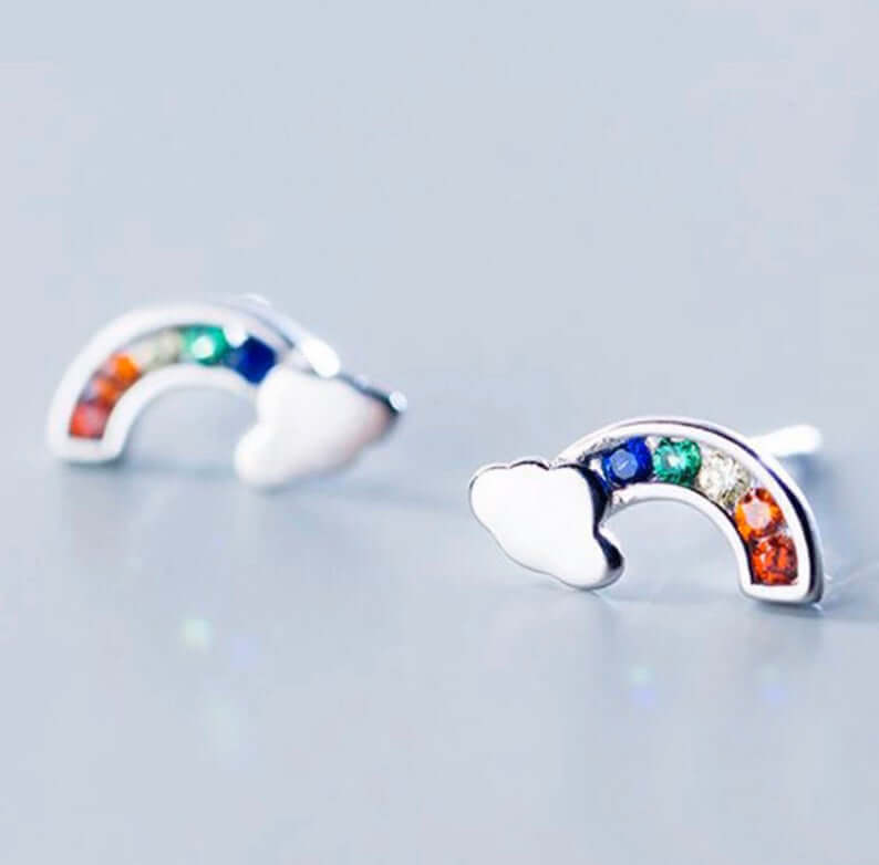Rainbow Cloud Stud-Earrings merch Earring thepridecolors