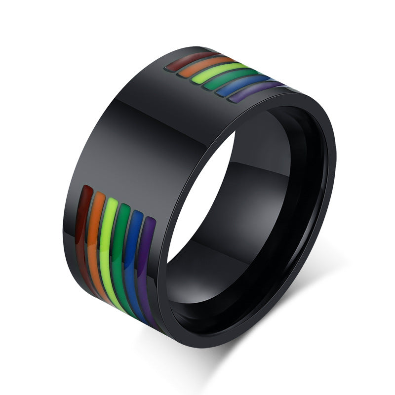 Rainbow stainless steel ring