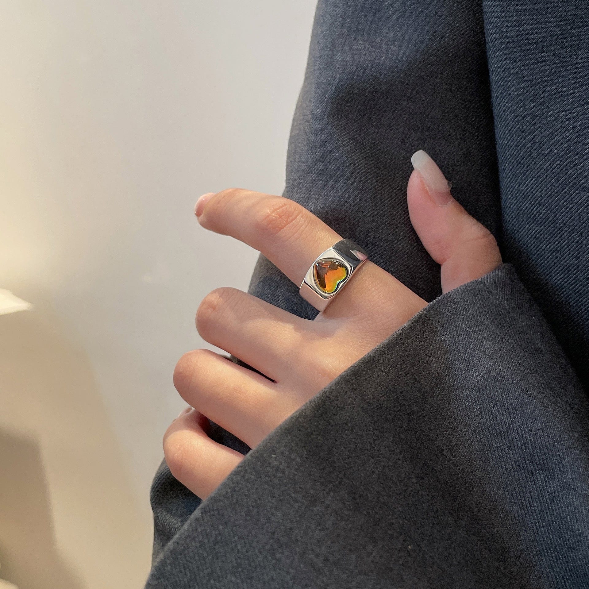 Adjustable Pride Heart Rainbow Ring - ThePrideColors Exclusive LGBT+ Jewelry