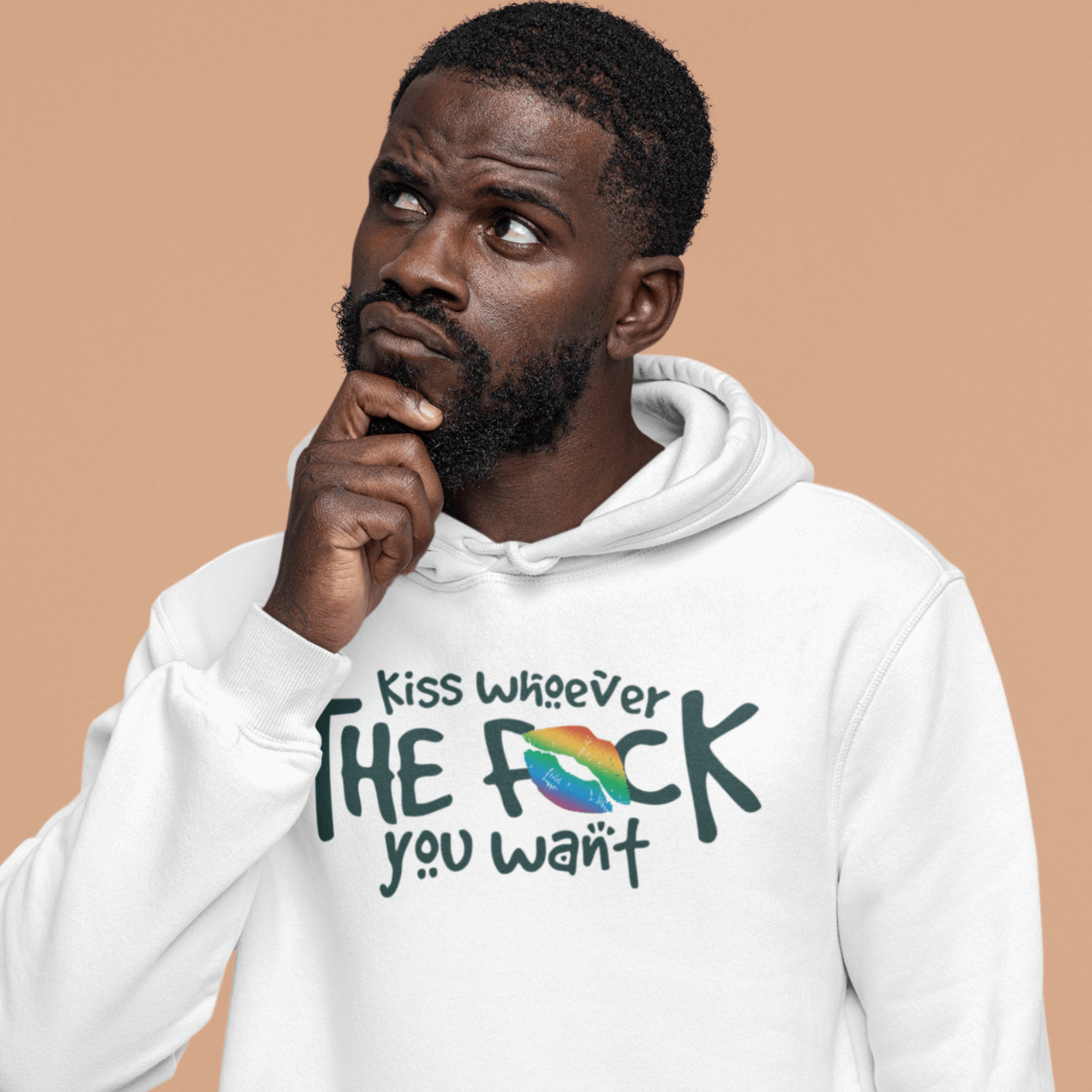 Kiss Whoever The F You Want | LGBT+ Merch | Unisex Hoodie hoodie, hoodies Sweatshirts thepridecolors