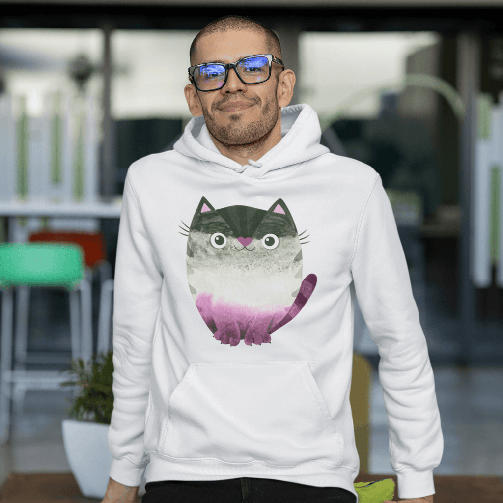Asexual Cat Hoodie | LGBT+ Merch | Unisex - Subtle Asexual Pride Hoodie