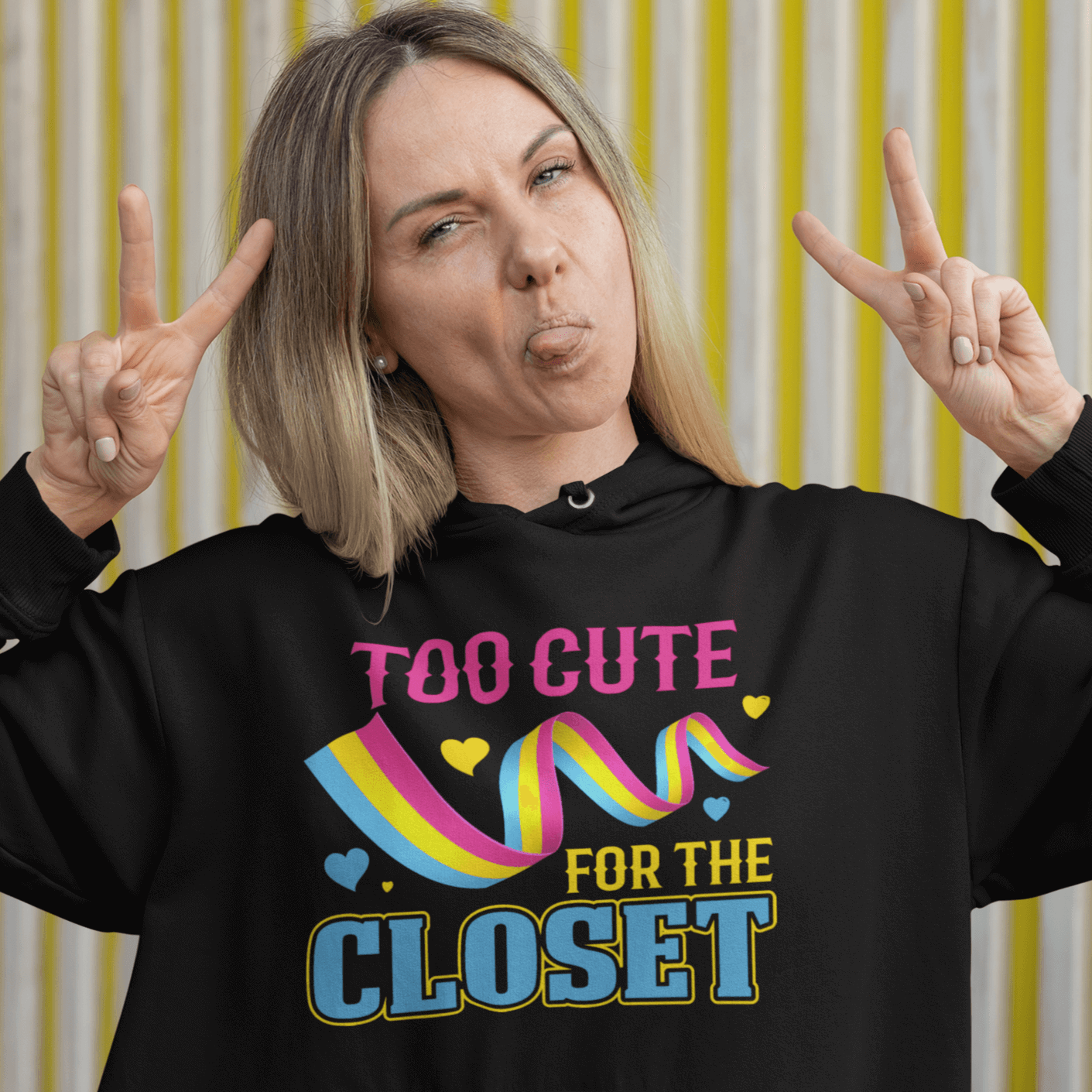 Too Cute For The Closet | LGBT+ Merch | Pansexual Pride Unisex Hoodie