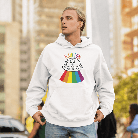 Gaylien Rainbow Hoodie | LGBT+ Merch | Unisex Gay Pride Hoodie