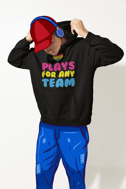 Plays For Any Team | LGBT+ Merch | Pansexual Pride Unisex Hoodie