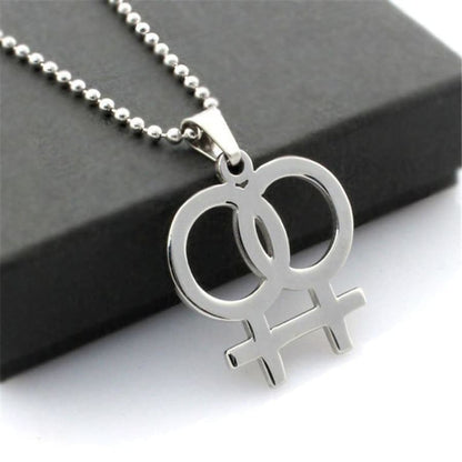 Lesbian Pride Necklace lgbt+, lgbtq, merch, necklace, paint, pendant, pendant necklace necklaces thepridecolors