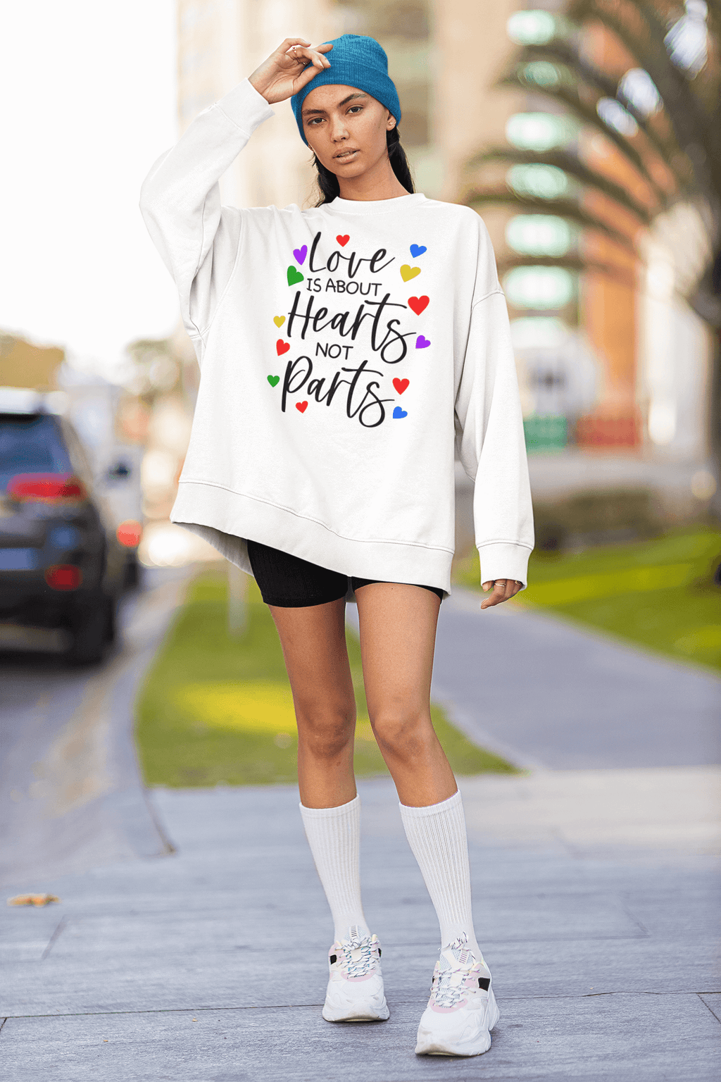 Love Is Not About Parts | LGBT+ Merch | Unisex Pride Sweatshirt