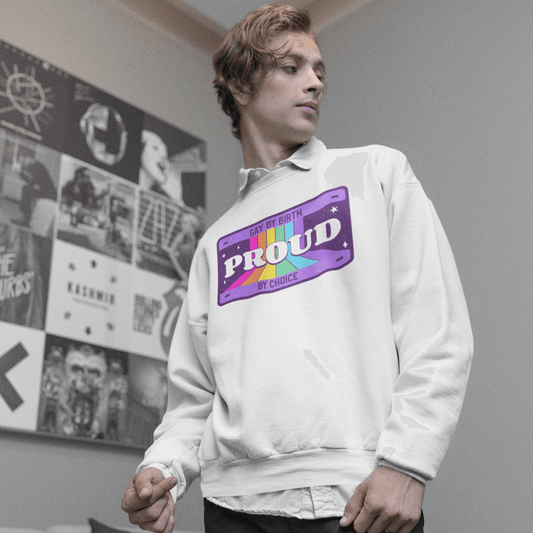 Gay By Birth, Proud By Choice | LGBT+ Merch | Unisex Sweatshirt sweat, sweatshirt Sweatshirts thepridecolors