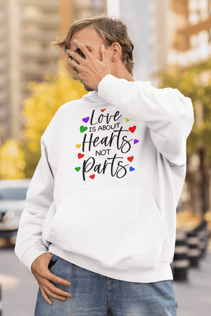 Love Is Not About Parts | LGBT+ Merch | Unisex Pride Hoodie