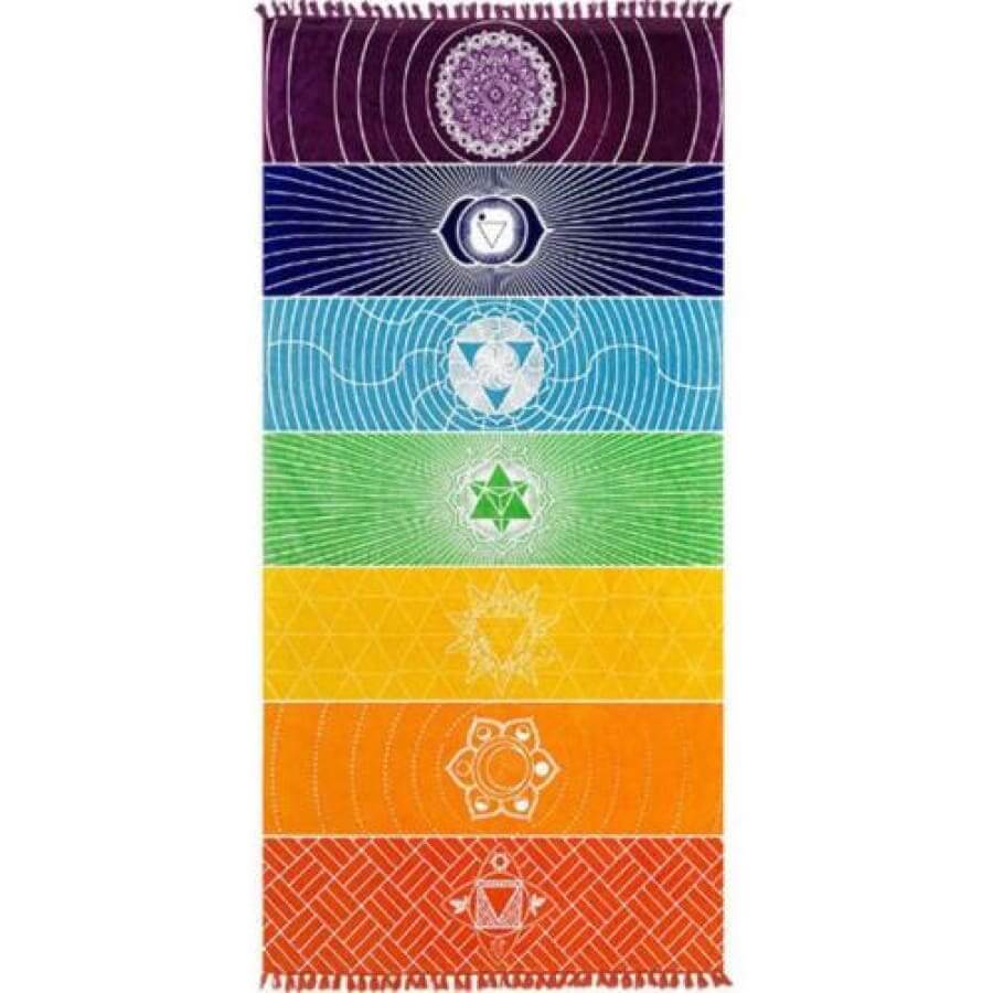 Pride Rainbow Chakra Tapestry mat, merch, tapestry, towel  thepridecolors