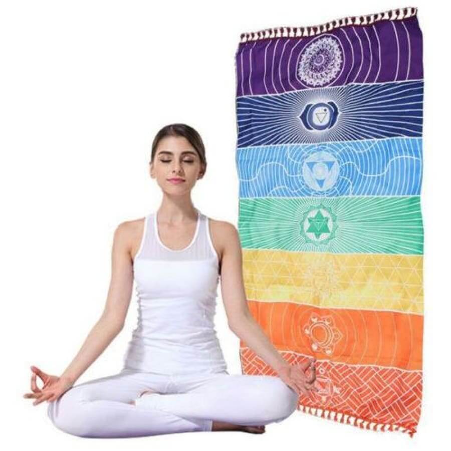 Pride Rainbow Chakra Tapestry mat, merch, tapestry, towel  thepridecolors