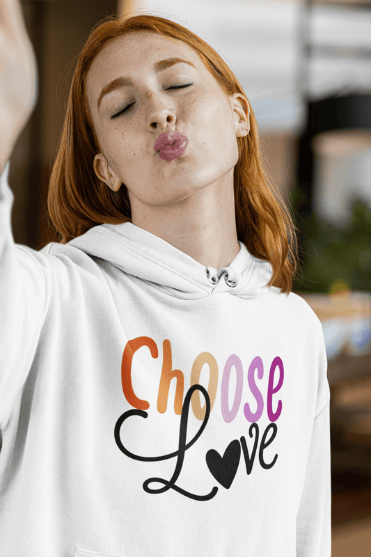 Choose Love | LGBT+ Merch | Unisex Lesbian Pride Hoodie