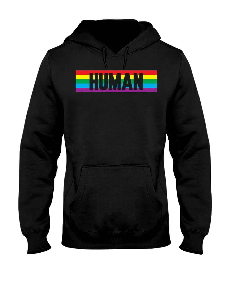 Human | LGBT+ Merch | Unisex Hoodie hoodie, hoodies Sweatshirts thepridecolors