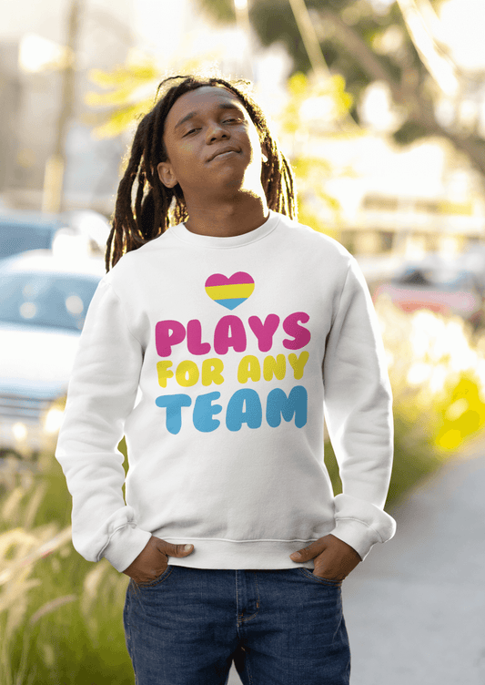 Plays For Any Team | LGBT+ Merch | Pansexual Pride Unisex Sweatshirt