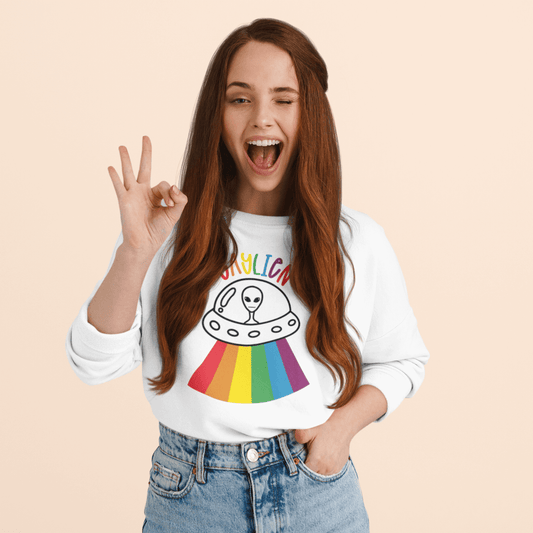 Gaylien Rainbow Sweatshirt | LGBT+ Merch | Unisex Gay Pride Sweatshirt