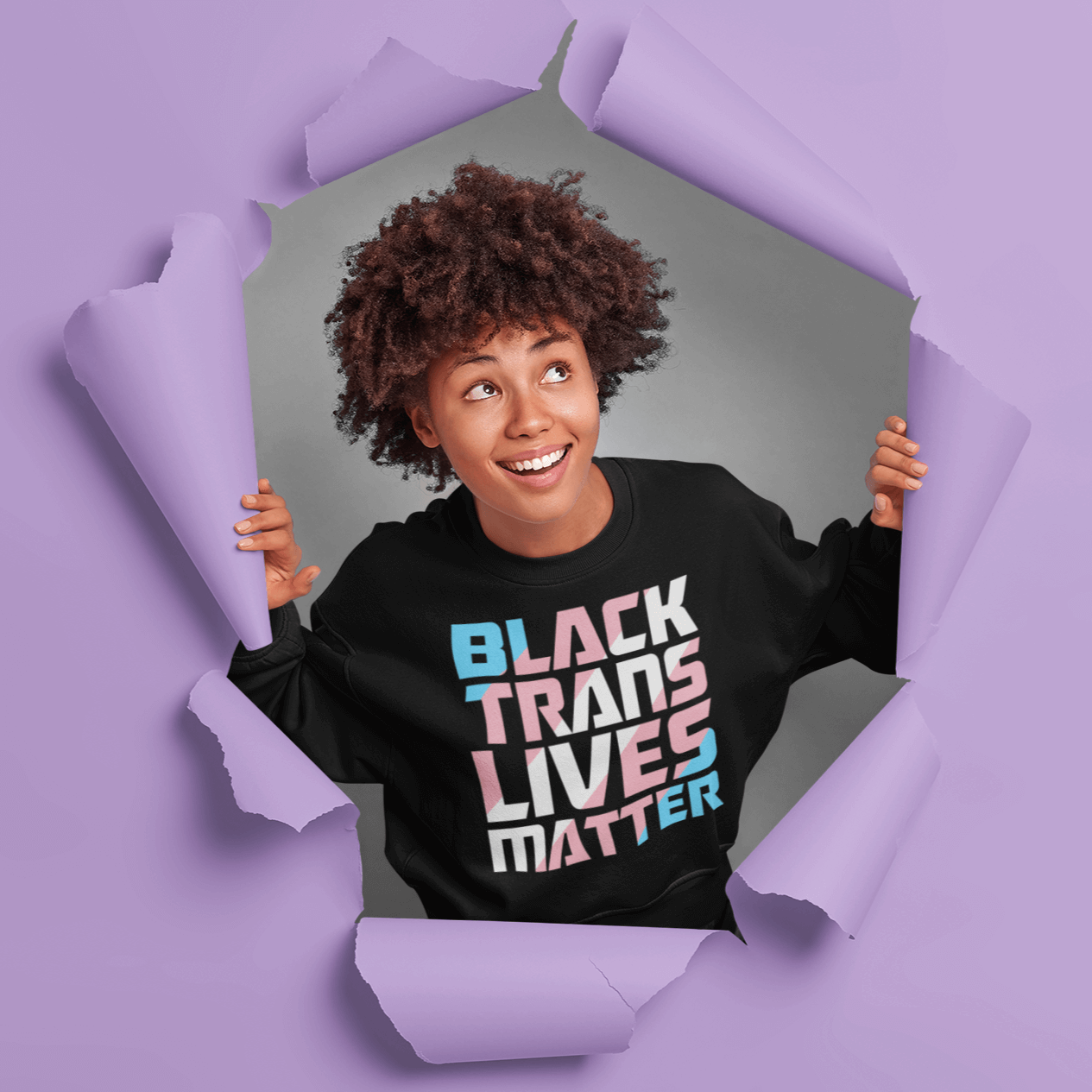 Black Trans Lives Matter | LGBT+ Merch | Transgender Pride Unisex Sweatshirt
