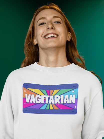 Vagitarian | LGBT+ Merch | Unisex Lesbian Pride Sweatshirt sweat, sweatshirt Sweatshirts thepridecolors