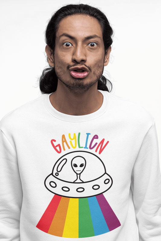 Gaylien Rainbow Sweatshirt | LGBT+ Merch | Unisex Gay Pride Sweatshirt